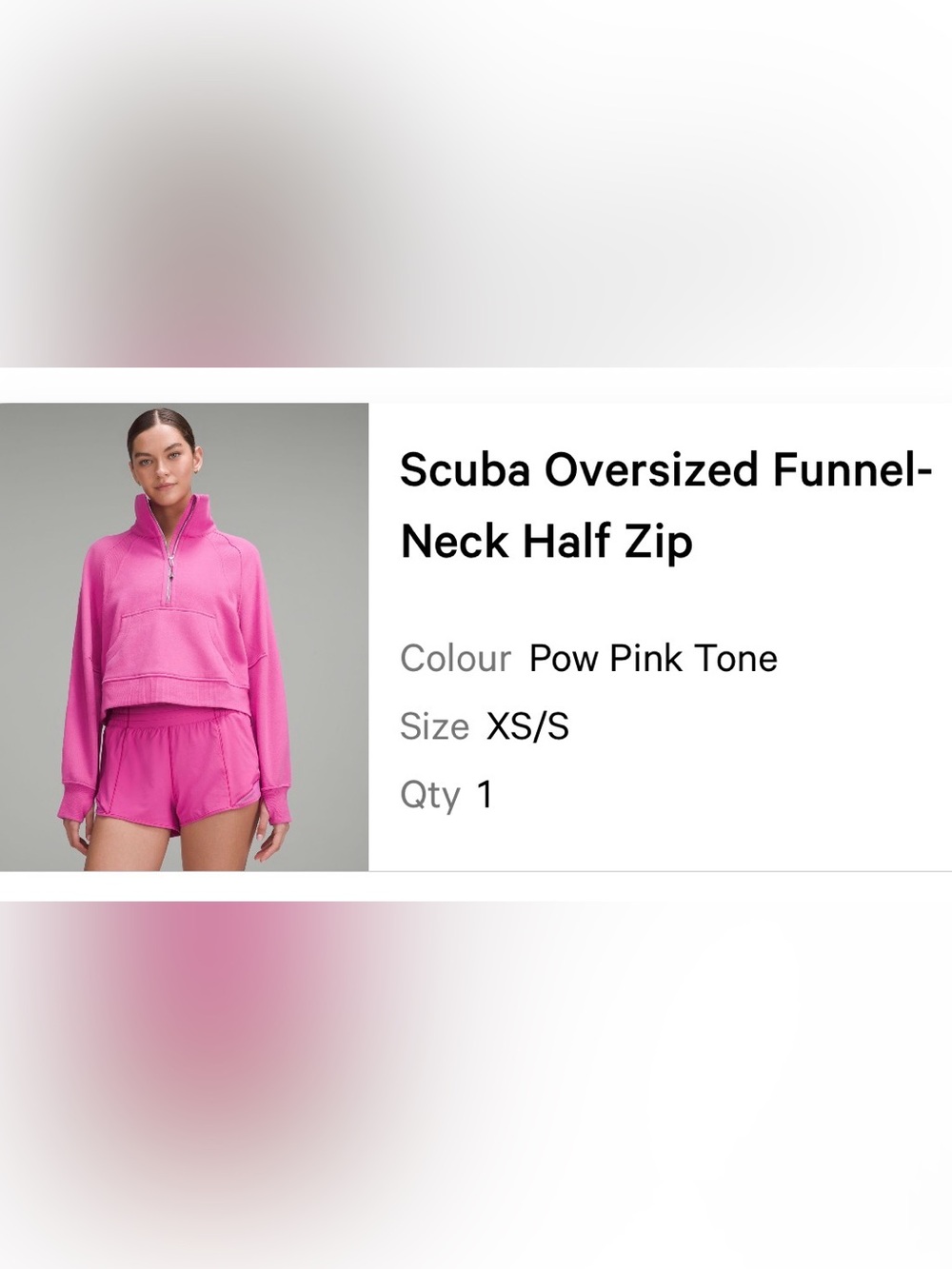 Lululemon Scuba Funnel Neck Half Zip in POW Pink Tone